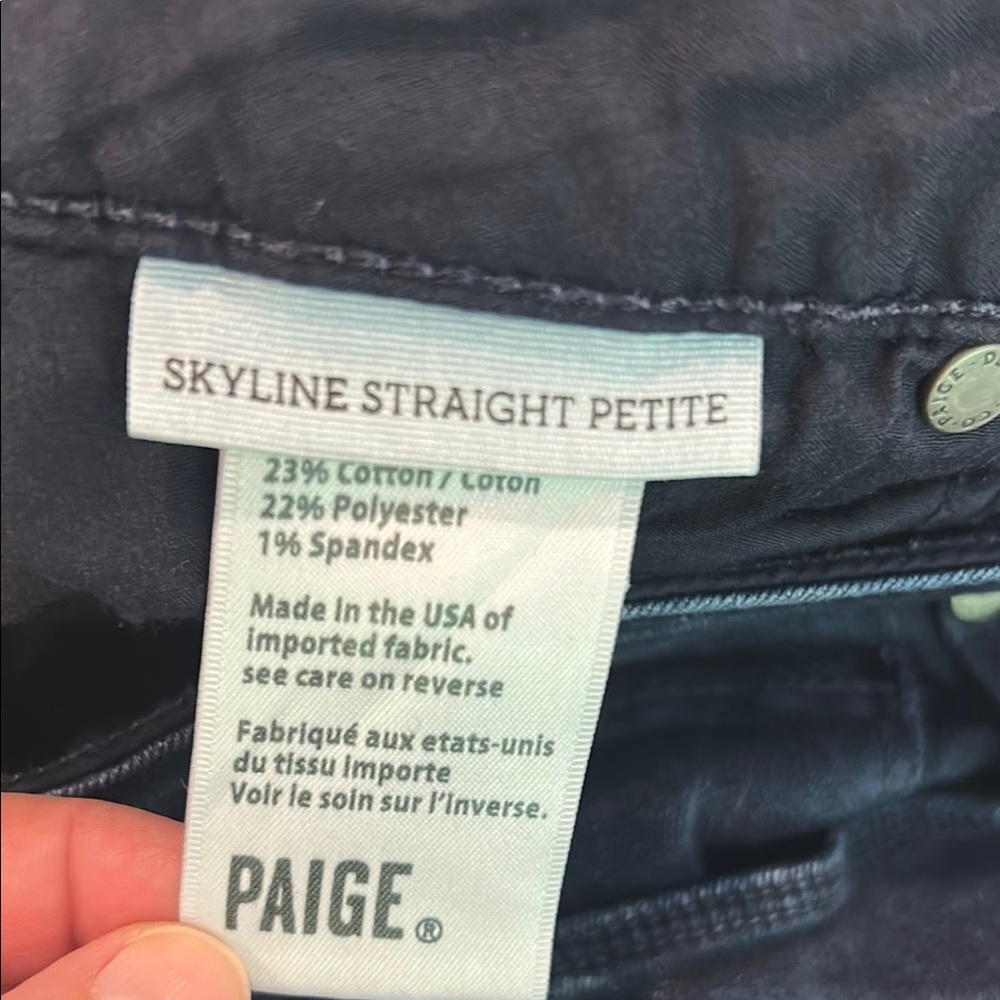PAIGE Dark Blue Skyline Straight Petite Skinny Jeans Classic Fit - Picture 4 of 5